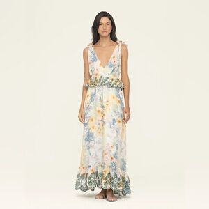 Agua by Agua Bendita Florecer Linen Maxi Dress